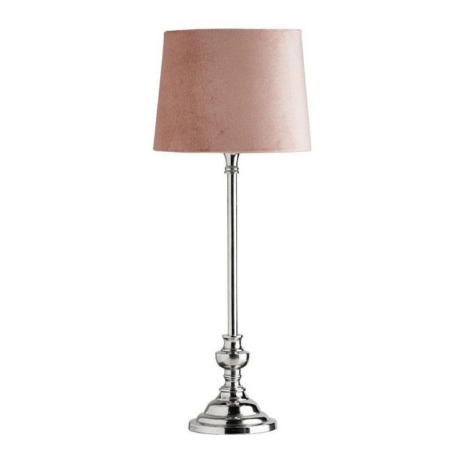 Lampa stołowa Alexandra chrom aksamitny abażur